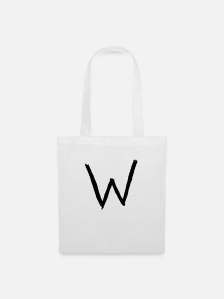Buchstaben W - Stoffbeutel - Weiß