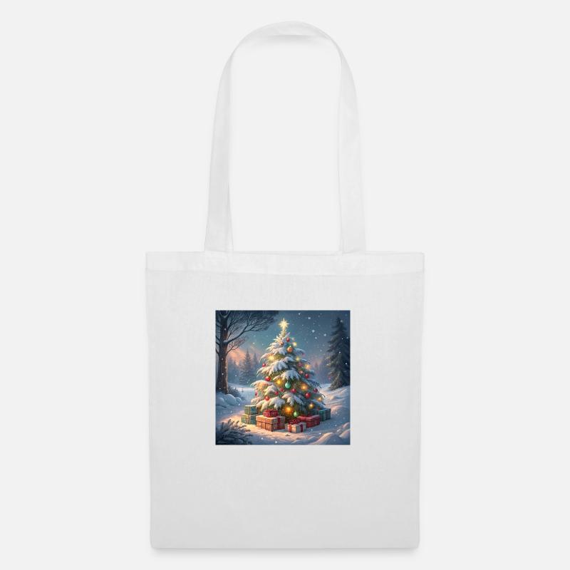 Weihnachtsbaum - Stoffbeutel - Weiß