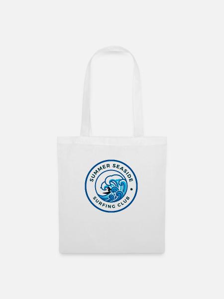 Surf Club Shirt–Oldschool Surfer Design mit Wellen - Stoffbeutel - Weiß