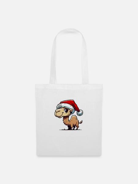 Kamel Christmas - Stoffbeutel - Weiß