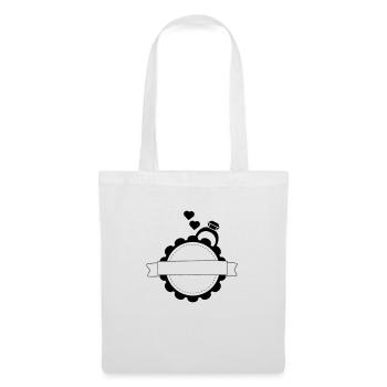 Logo mariage - Sac en tissu - blanc - Devant