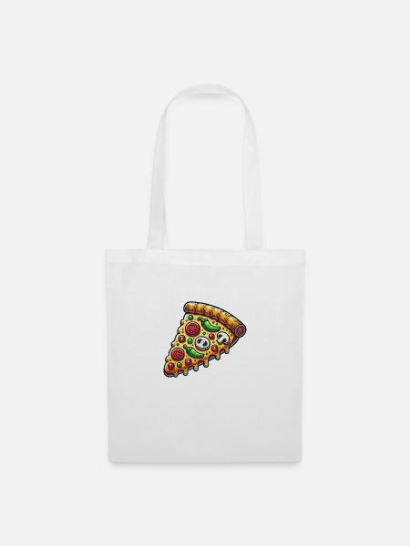 Pizza - Stoffbeutel - Weiß