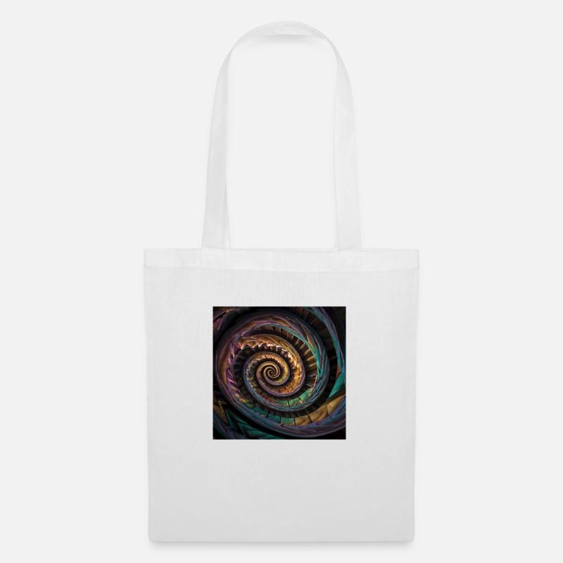 minimale farbige Spirale - Stoffbeutel - Weiß