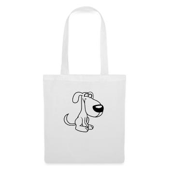 Chien, Fou, Petit, Heureux, Drôle, Idiot, Cool - Sac en tissu - blanc - Devant