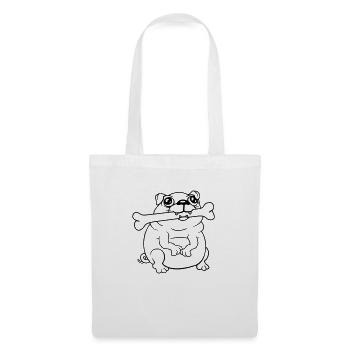 Carlin Chien Os Bouche FaimYummy Happy Cool - Sac en tissu - blanc - Devant