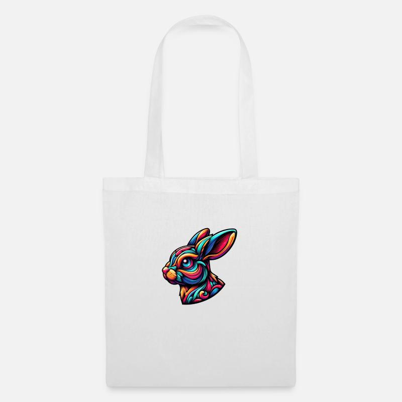Abstract Rabbit Illustration - Tote Bag - white