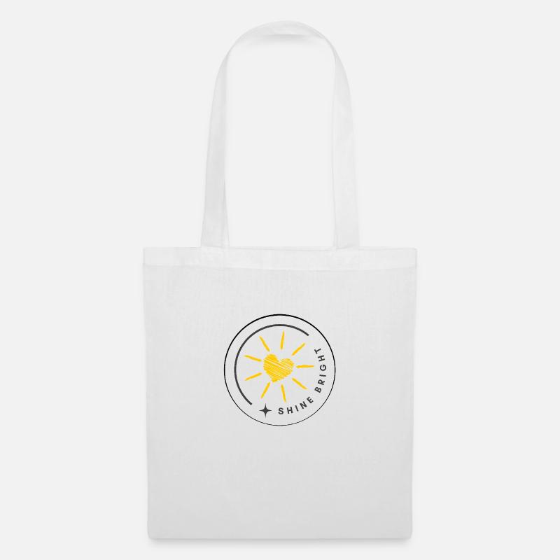 Statement - shine bright - Herz und Sonne - Stoffbeutel - Weiß