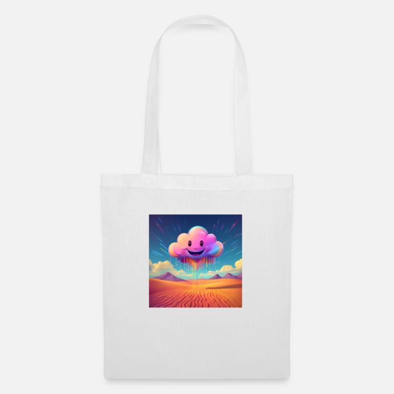 Happy Rainbow Cloud - Tote Bag - white