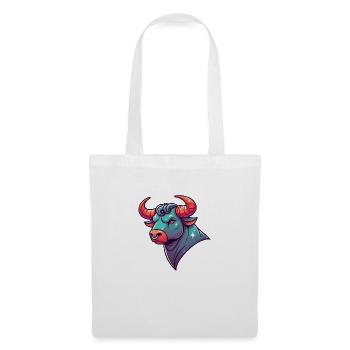 Taureau Dessin animé - Sac en tissu - blanc - Devant