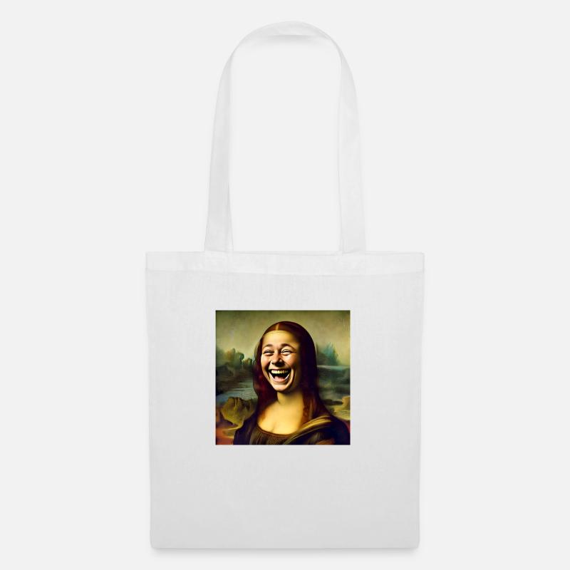 Mona Lisa lacht - Stoffbeutel - Weiß
