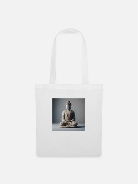 3D Buddha - Stoffbeutel - Weiß