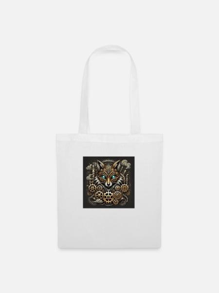 Steampunk Fox Sentinel - Stoffbeutel - Weiß