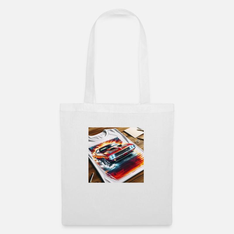 T-shirt Auto - Stoffbeutel - Weiß