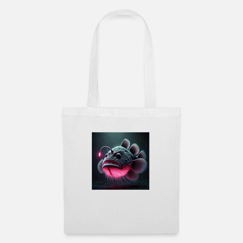 Anglerfisch - Pink - Stoffbeutel - Weiß