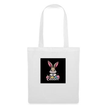 Bunte Ostern mit Hase - Stoffbeutel - Weiß - Vorne