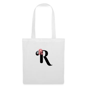 Lettre r fleurs minimalistes - Sac en tissu - blanc - Devant