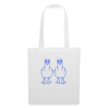 2 Seagulls Doigt d’honneur Insulte Stinkfinger Équipe - Sac en tissu - blanc - Devant