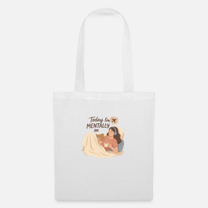 Mentally on Airplane Mode – Cozy Shirt for Introve - Tote Bag - white