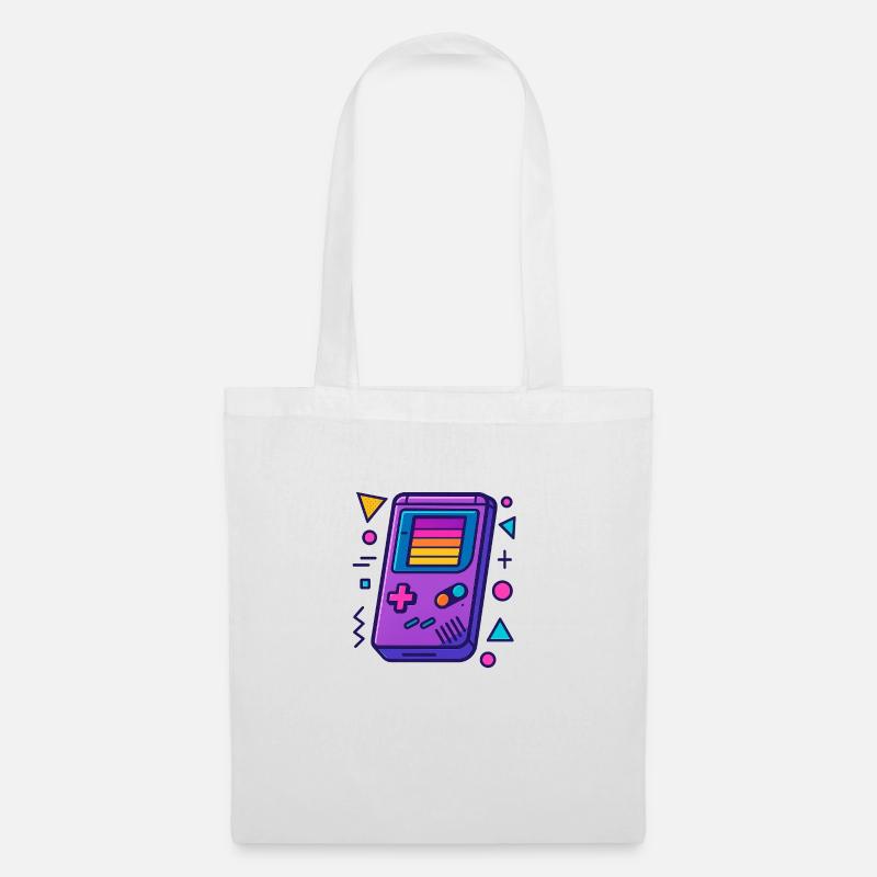 Retro-Gameboy-Style (Neon/80s) - Stoffbeutel - Weiß