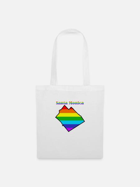 Santa Monica L.A. Regenbogen - Stoffbeutel - Weiß