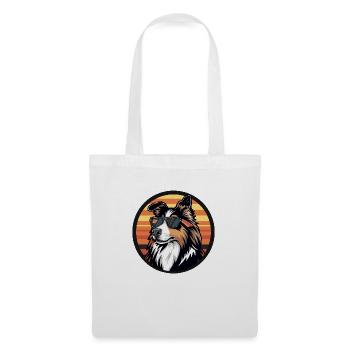 Border Collie Hund Cool Comic - Stoffbeutel - Weiß - Vorne