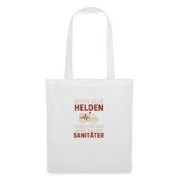 Sanitäter Shirt – Nicht alle Helden tragen Capes - Stoffbeutel - Weiß - Vorne