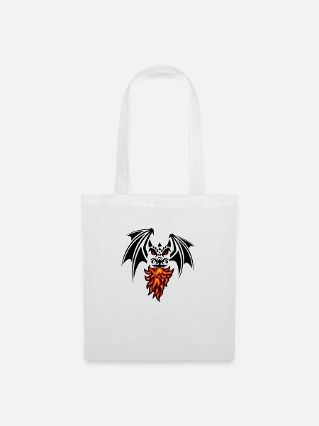 asymmetric black dragon - Stoffbeutel - Weiß
