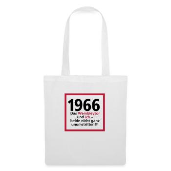 Jahrgang 1966 Wembleytor - Stoffbeutel - Weiß - Vorne