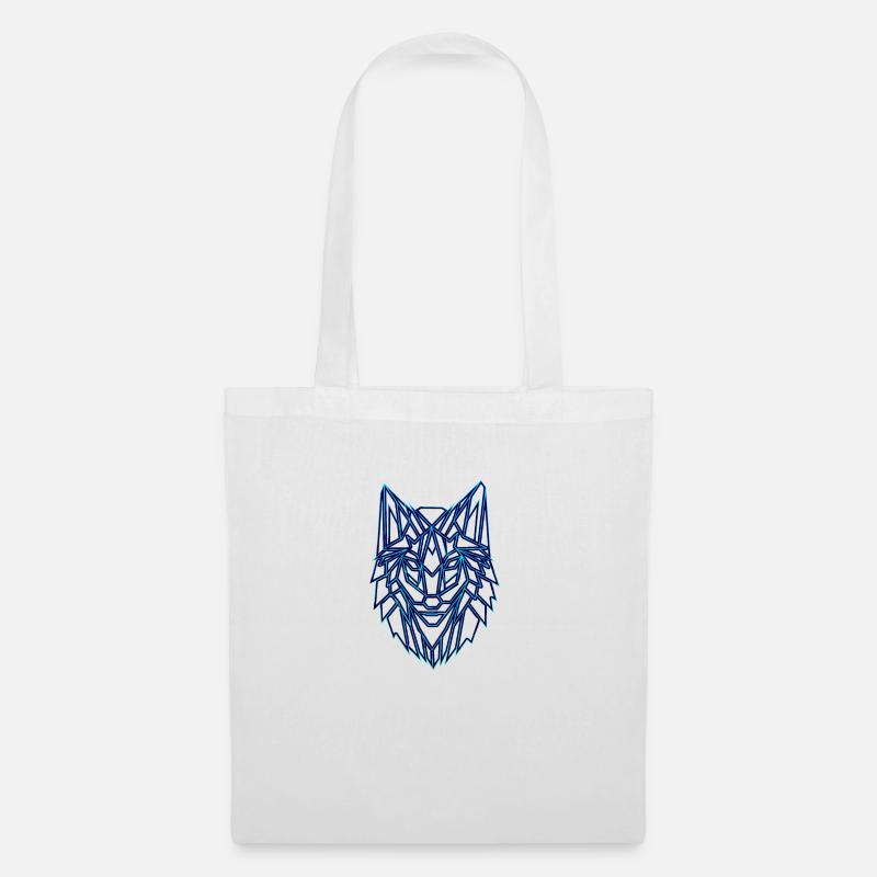 Wolf polygon geometric design - Tote Bag - white