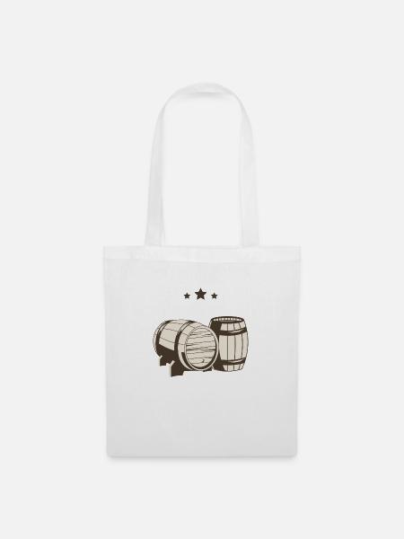Bierfässer Bier Sterne - Stoffbeutel - Weiß