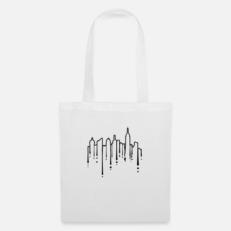 Silhouette Graffiti Gratte-ciel - Sac en tissu - blanc