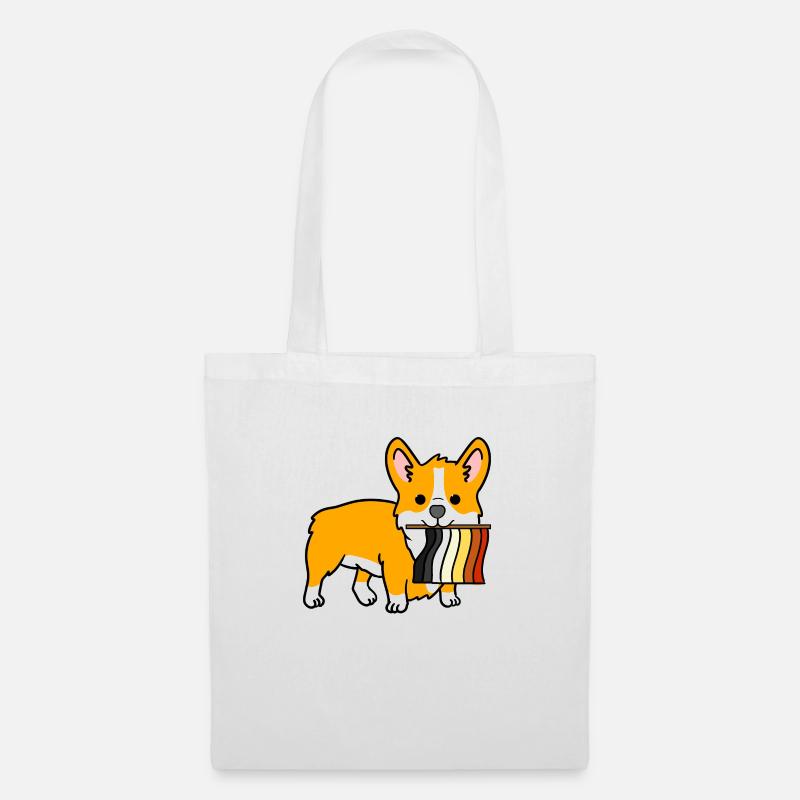 Corgi Gay Bear Pride Flagge - Stoffbeutel - Weiß