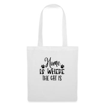 la maison est l’endroit où se trouve le chat - Sac en tissu - blanc - Devant