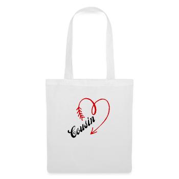 cousin cœur - Sac en tissu - blanc - Devant