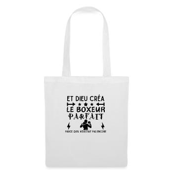 DIEU CREA LE BOXEUR PARFAIT - Sac en tissu - blanc - Devant