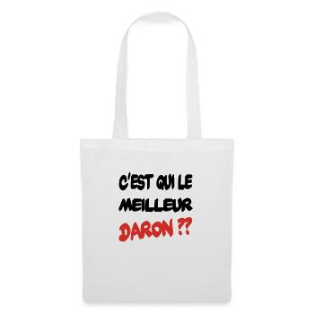 C'est qui le meilleur daron ?? - Sac en tissu - blanc - Devant
