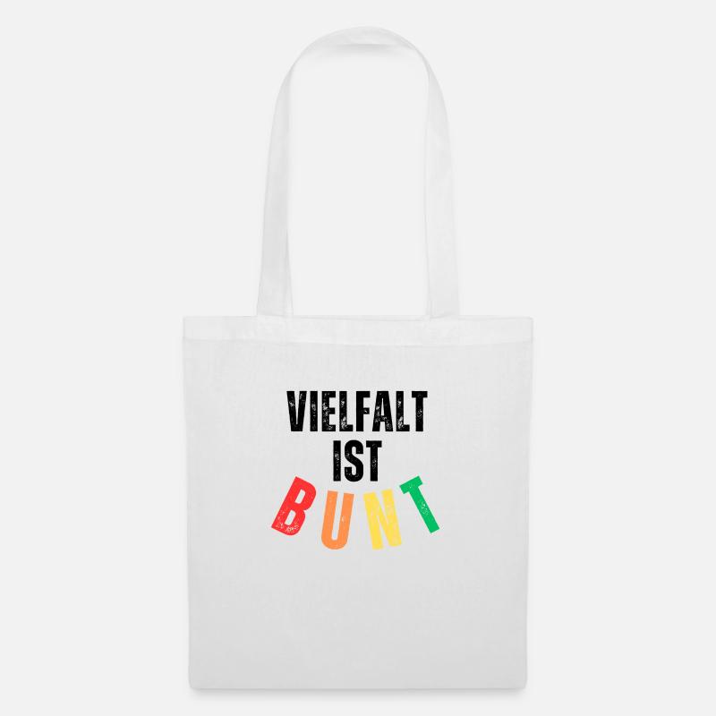 Vielfalt ist bunt - Stoffbeutel - Weiß