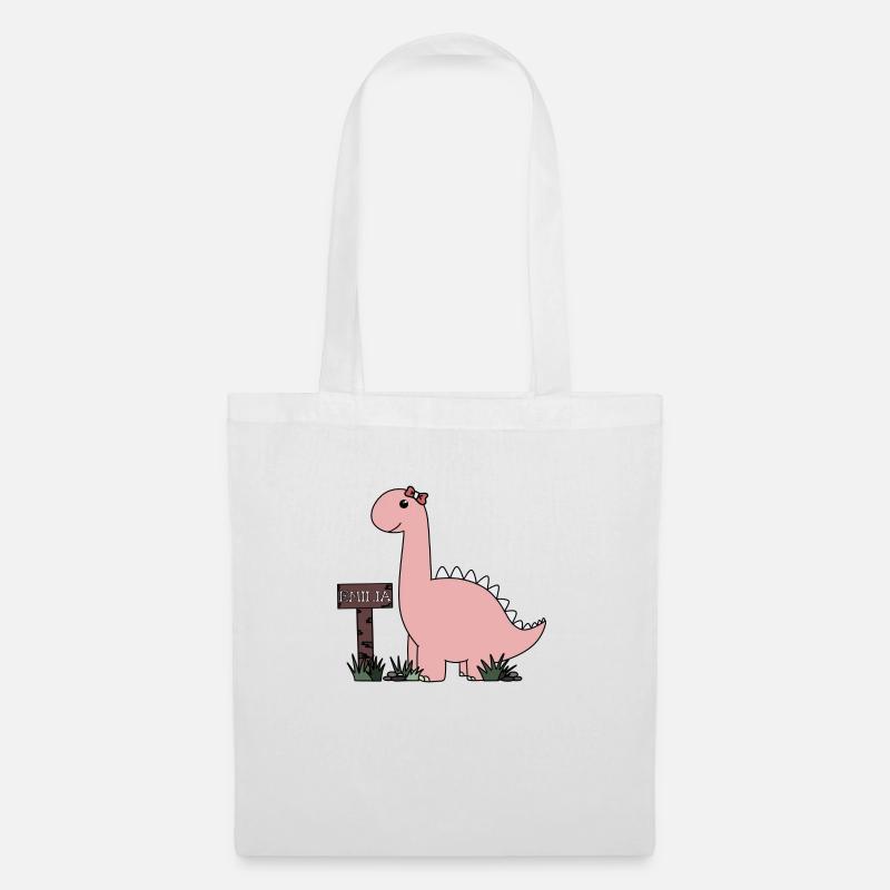 Dino Emilia - Stoffbeutel - Weiß