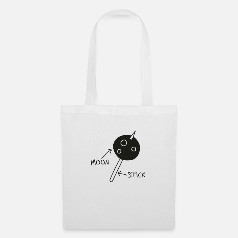 Moon on a Stick (white on dark background) - Tote Bag - white