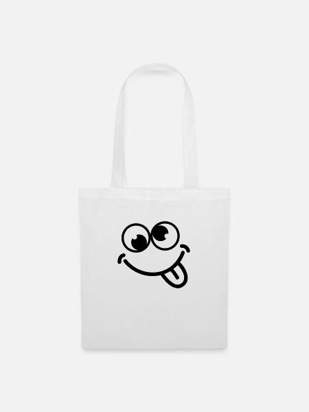 smiley_dumb_c1 - Stoffbeutel - Weiß