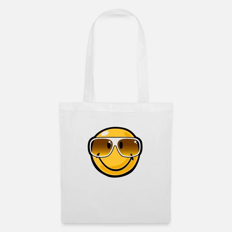 Smiley cool - Stoffbeutel - Weiß
