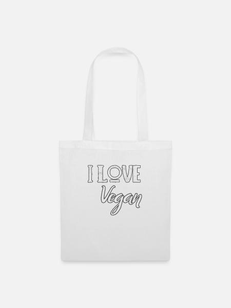 Ich liebe vegan. - Stoffbeutel - Weiß