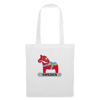 Dala Pferd Schweden - Stoffbeutel - Weiß - Vorne