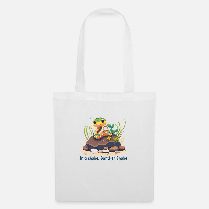 In a shake, Garther Snake - Sac en tissu - blanc
