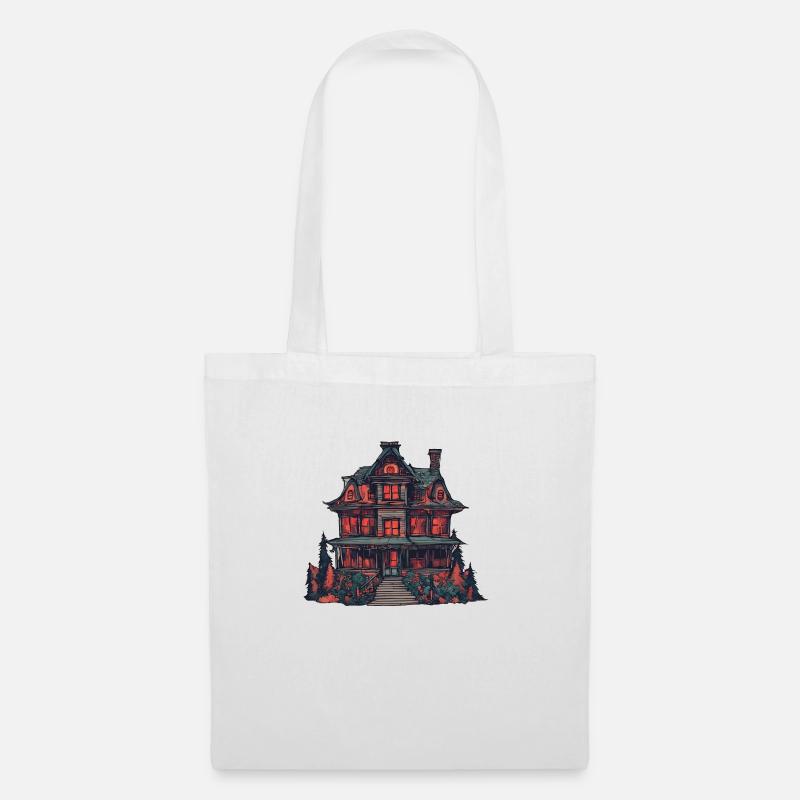 Halloween Horror Haus - Stoffbeutel - Weiß