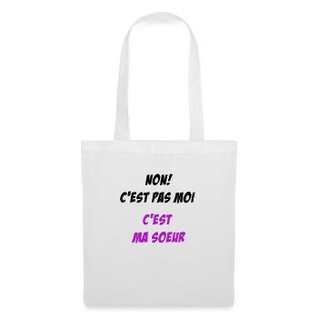 Non! c'est pas moi, c'est ma soeur - Sac en tissu - blanc - Devant
