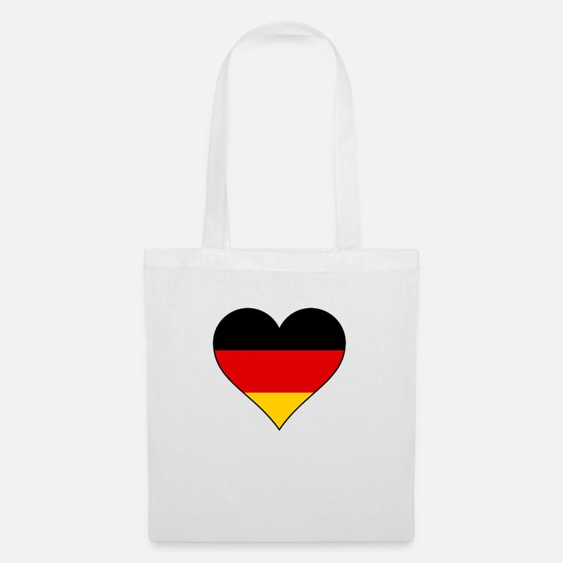 Deutschland Herz Nationalfarben - Stoffbeutel - Weiß