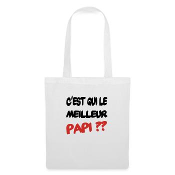 C'est qui le meilleur papi - Sac en tissu - blanc - Devant