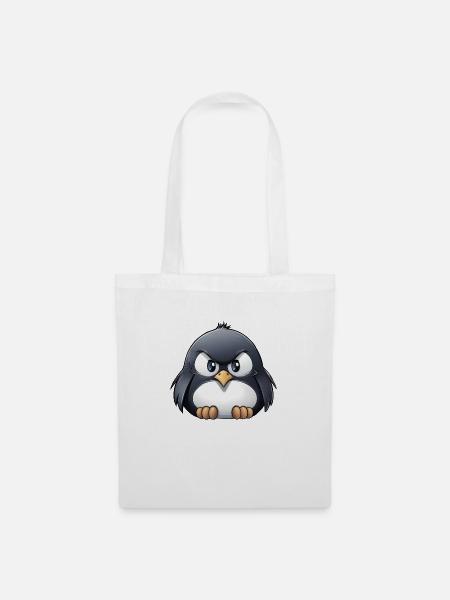Grumpy Pinguin - Stoffbeutel - Weiß