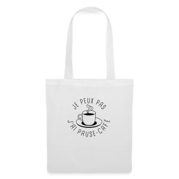 Je peux pas, j'ai pause-café - Sac en tissu - blanc - Devant